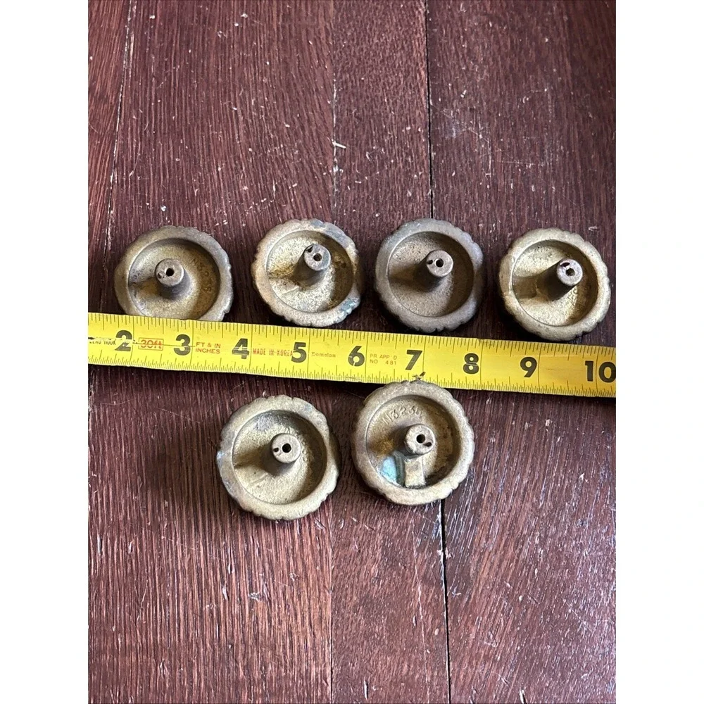 Vintage Brass Drawer Knobs Set of 6 Floral Cabinet Hardware 2